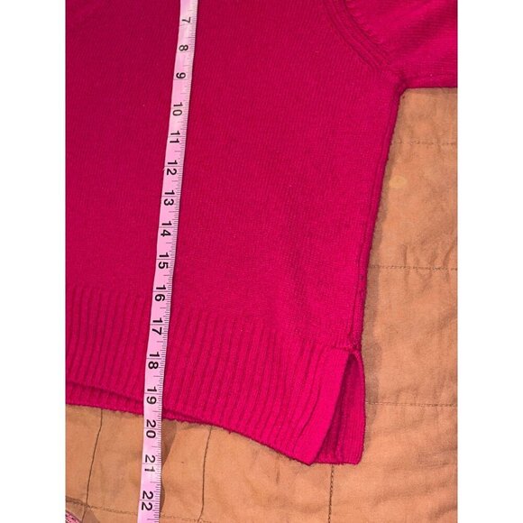 Re/Done Fushia  V-Neck Wool Cashmere  Pullover Sweater Women's Size M Medium - Picture 6 of 8